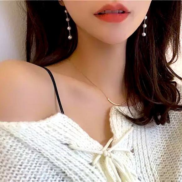 ⚜️𝟯𝟬%𝗢𝗙𝗙 𝗯𝘂𝗻𝗱𝗹𝗲𝘀 𝟯+⚜️ NEW Long White Pearl Jacket Earrings - Picture 3 of 9